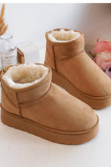 Girls Ultra Mini Chestnut Faux Suede Boots