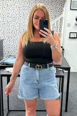 Stretch Denim Shorts