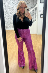 Purple Sequin Flares